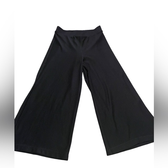 Adrianna Pappell Med Two Piece Matching Set Wide Leg Pants and Top Black Lounge - Picture 3 of 13